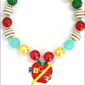 Girls back to school bubble necklace